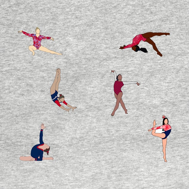 USA Women’s Gymnastics Sticker Pack by GrellenDraws